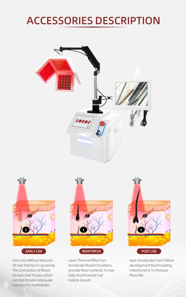 High quality beauty salon led 650nm diode laser hair regrowth machine