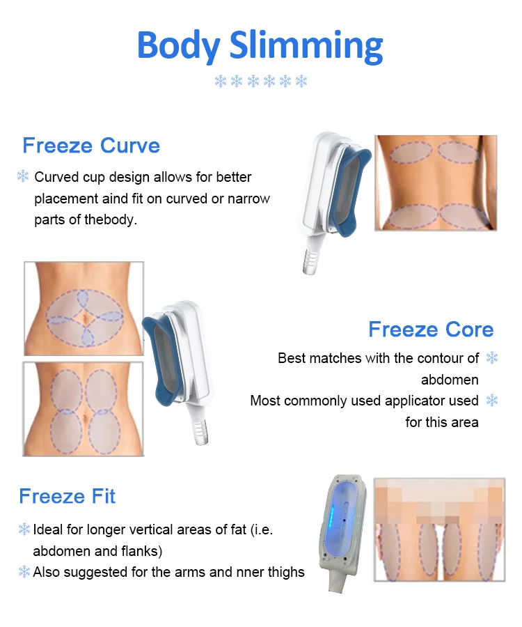 3 Cryo Handles Cool Shape Body Sculpting Cool Tech Fat Freezing Lipo Cellulite Machine